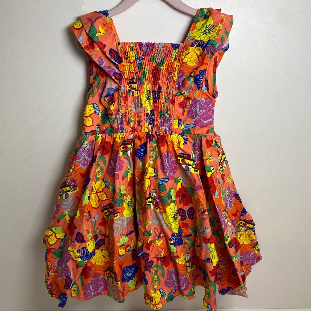 NWOT Disney Encanto Bright Tropical Print Sundress - Orange Floral Size 5/6 - Picture 2 of 11